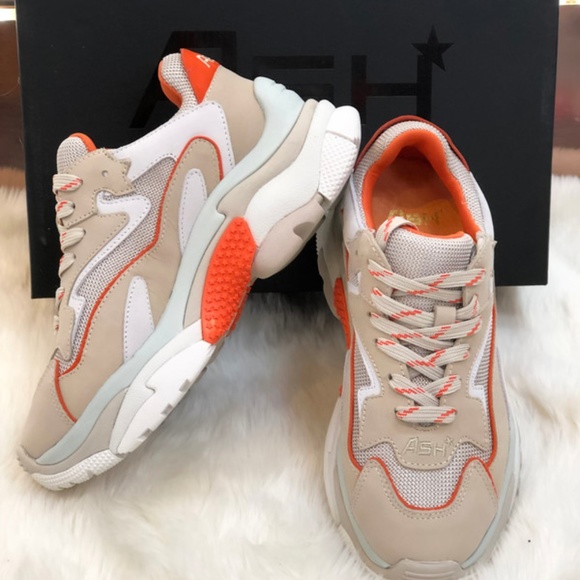 orange and white shoes